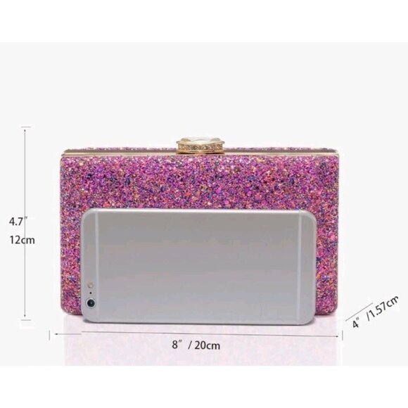 CARIEDO Women's Evening Bag Elegant Clutch Sophisticated Diamond Handbag Prom - Picture 3 of 7